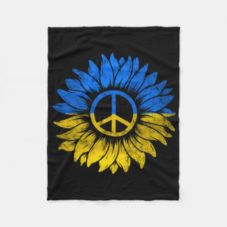 I Stand With Ukraine Peace Sunflower Ukraine Suppo Fleece Blanket