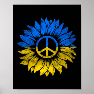 I Stand With Ukraine Peace Sunflower Ukraine Suppo Poster