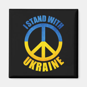 I Stand With Ukraine Peace Symbol Magnet