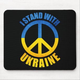 I Stand With Ukraine Peace Symbol Mouse Mat