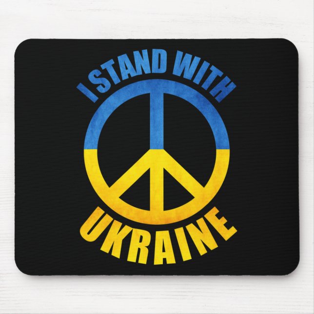 I Stand With Ukraine Peace Symbol  Mouse Mat (Front)