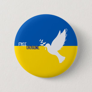 I stand with Ukraine  Pin!!! Free Ukraine Button. 6 Cm Round Badge