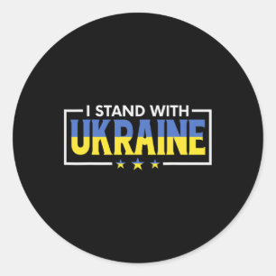 I Stand With Ukraine Pride Vintage Retro Ukrainian Classic Round Sticker