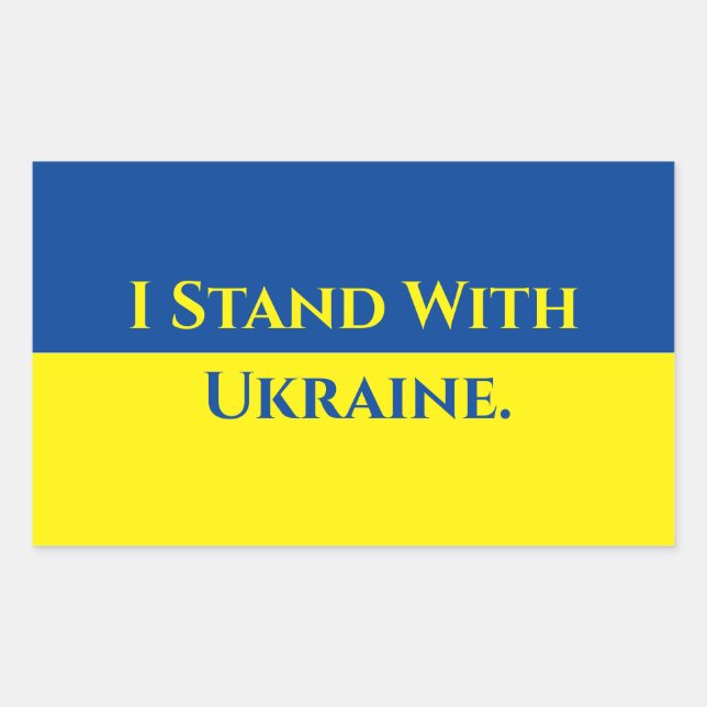 I STAND WITH UKRAINE Rectangle Stickers (Front)