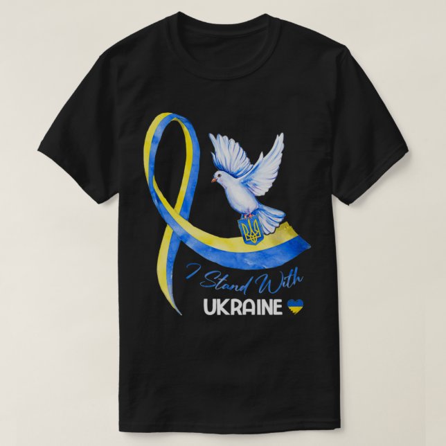 I Stand With Ukraine shirt Peace in Ukraine Dove F (Design Front)