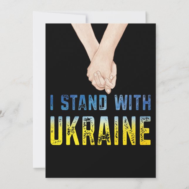 I Stand With Ukraine Shirt Support Ukraine Flag Thank You Card (Front)