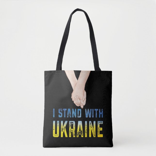 I Stand With Ukraine Shirt Support Ukraine Flag Tote Bag (Front)