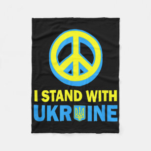 I Stand With Ukraine Shirt Ukrainian Flag No War I Fleece Blanket