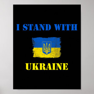 I Stand With Ukraine Shirt Ukrainian Flag Support Poster