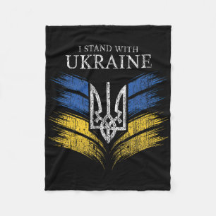 I Stand With Ukraine Show Support With This Ukrain Fleece Blanket