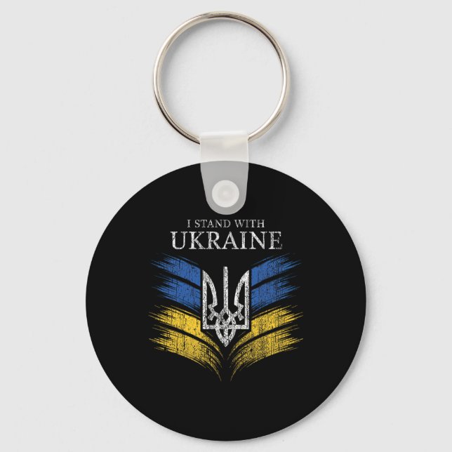 I Stand With Ukraine Show Support With This Ukrain Key Ring (Front)