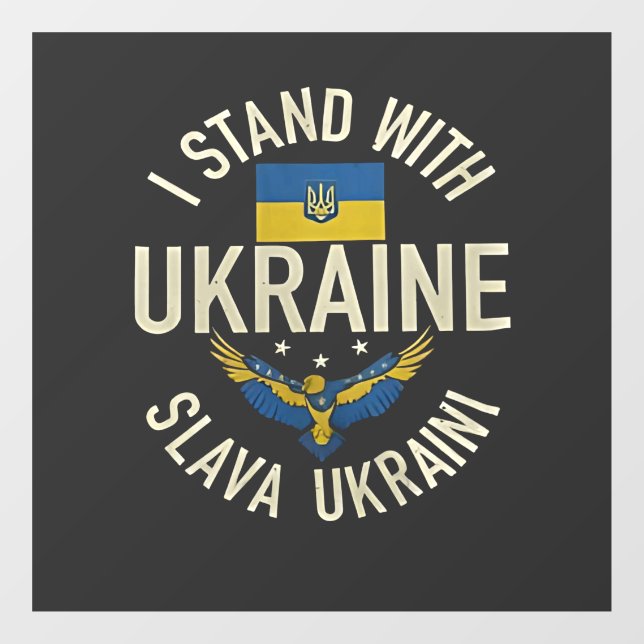 I Stand with Ukraine Slava Ukraini  Window Cling (Sheet)