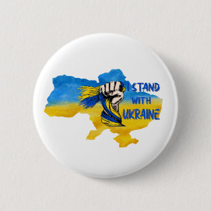 I stand with Ukraine slogan  6 Cm Round Badge