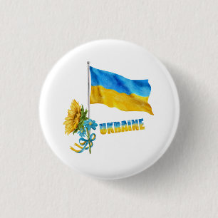 I stand with Ukraine slogan Ukraine Supporter Flag 3 Cm Round Badge