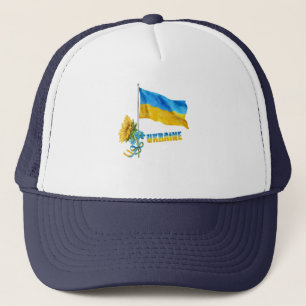 I stand with Ukraine slogan Ukraine Supporter Flag Trucker Hat