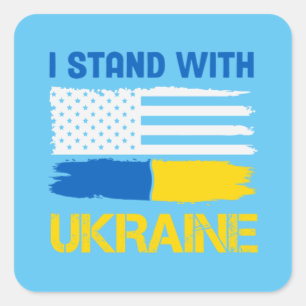 I Stand With Ukraine Square Sticker