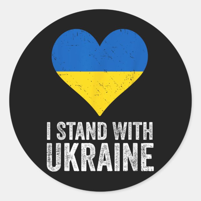 I Stand With Ukraine _ Stop Putin Stop War Support Classic Round Sticker (Front)