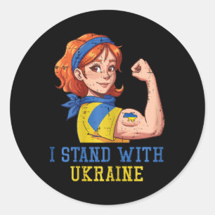 I Stand With Ukraine Strong Woman Unbreakable Wome Classic Round Sticker