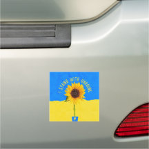 I Stand with Ukraine Sunflower Blue Yellow 