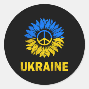 I Stand With Ukraine Sunflower Flag Ukraine Suppor Classic Round Sticker