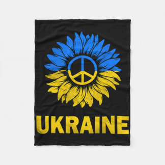 I Stand With Ukraine Sunflower Flag Ukraine Suppor Fleece Blanket