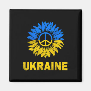 I Stand With Ukraine Sunflower Flag Ukraine Suppor Magnet