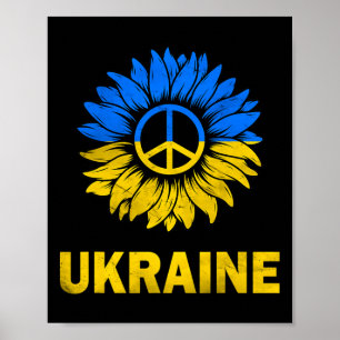 I Stand With Ukraine Sunflower Flag Ukraine Suppor Poster