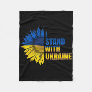 I Stand With Ukraine - Sunflower Support And Ukrai Fleece Blanket