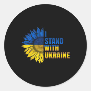 I Stand With Ukraine Sunflower Support Ukrainian F Classic Round Sticker