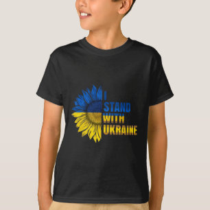 I Stand With Ukraine Sunflower Support Ukrainian F T-Shirt
