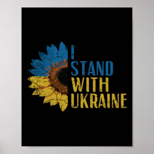 I Stand With Ukraine Sunflower Support Women Girls Poster