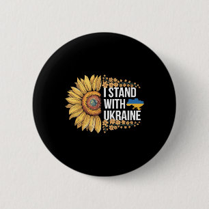 I Stand With Ukraine Sunflower Ukraine Peace Suppo 6 Cm Round Badge