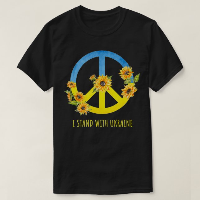 I Stand With Ukraine Sunflower Ukraine  T-Shirt (Design Front)