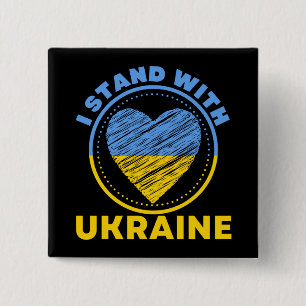 I STAND WITH UKRAINE - SUPPORT 15 CM SQUARE BADGE