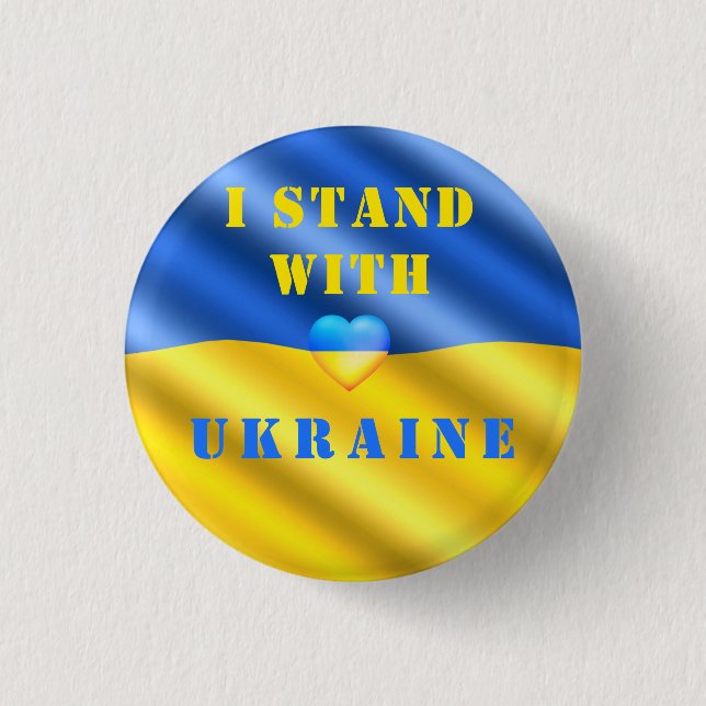 I Stand With Ukraine Support Button - Freedom (Front)