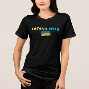 I Stand with Ukraine – Support & Solidarity Design Tri-Blend Shirt