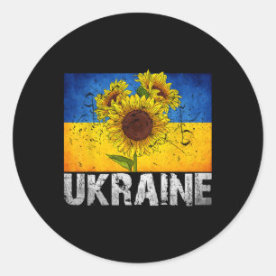 I Stand With Ukraine Support Sunflower Ukrainian F Classic Round Sticker