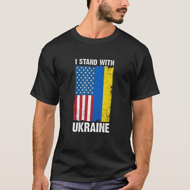 I Stand With Ukraine Support T-Shirt (Front)