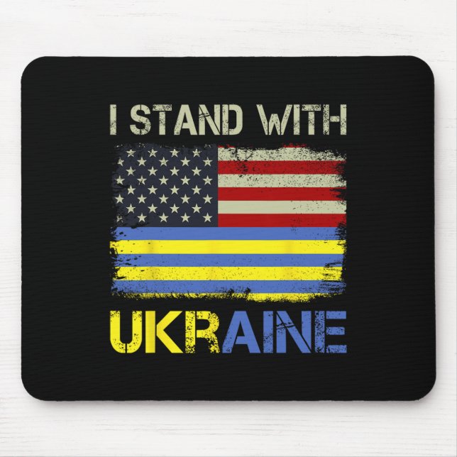 I Stand With Ukraine Support Ukraine  Mouse Mat (Front)