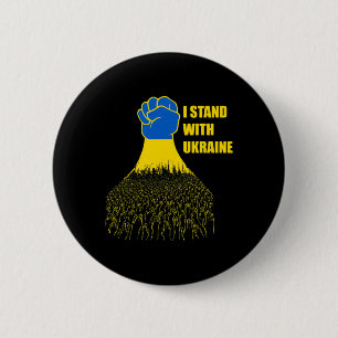 I Stand With Ukraine - Support Ukraine - Pray For 6 Cm Round Badge