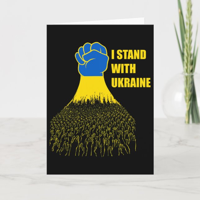 I Stand With Ukraine - Support Ukraine - Pray For  Card (Front)