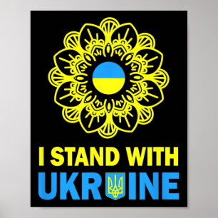 I Stand With Ukraine Support Ukraine Sunflower Shi Poster