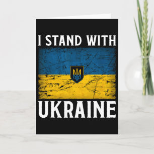 I Stand With Ukraine Support Ukraine Ukrainian Fla Card