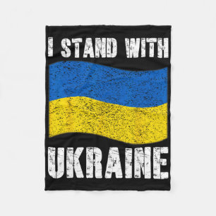 I Stand With Ukraine Support Ukraine Ukrainian Fla Fleece Blanket