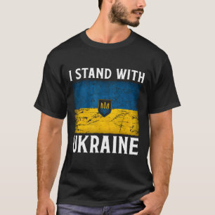 I Stand With Ukraine Support Ukraine Ukrainian Fla T-Shirt
