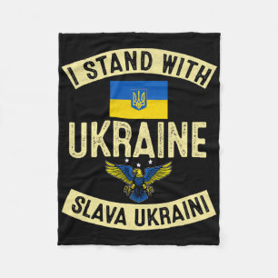 I Stand With Ukraine Support Ukraine Ukrainian Fleece Blanket