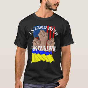I Stand With Ukraine Support Ukrainian American Fl T-Shirt