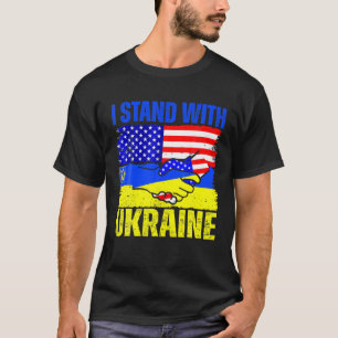 I Stand With Ukraine Support Ukrainian American US T-Shirt