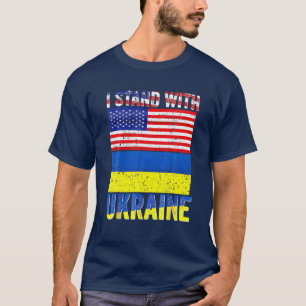 I Stand With Ukraine Support Ukrainian American US T-Shirt