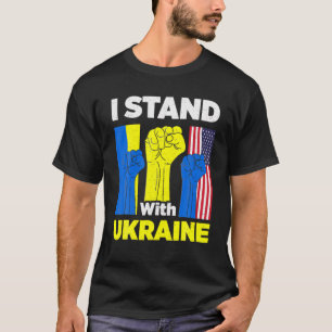 I Stand With Ukraine Support Ukrainian American US T-Shirt